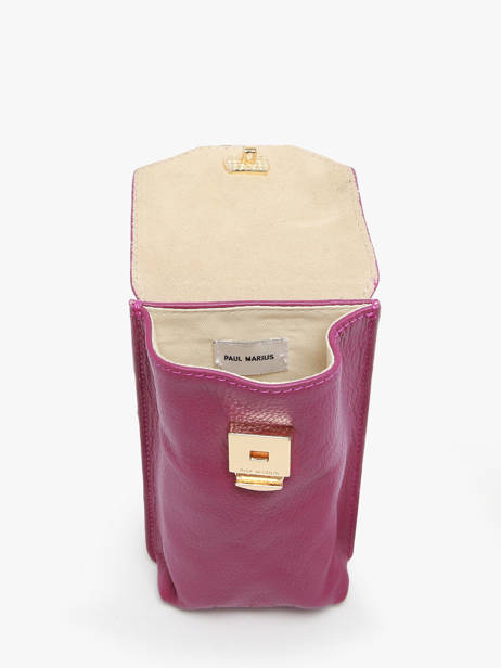 Leather Eva Art Déco Phone Bag Paul marius Violet la suite art deco EVAART other view 3