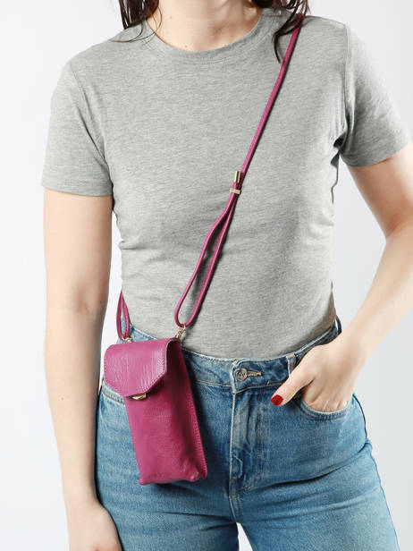 Leather Eva Art Déco Phone Bag Paul marius Violet la suite art deco EVAART other view 1
