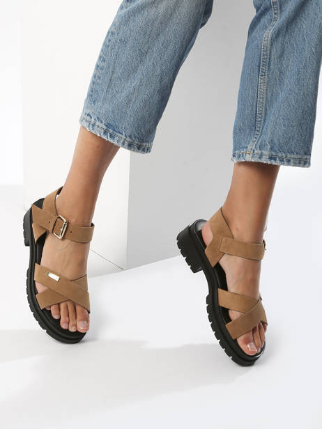Sandals In Leather Les tropeziennes Beige women TIHASUED other view 2