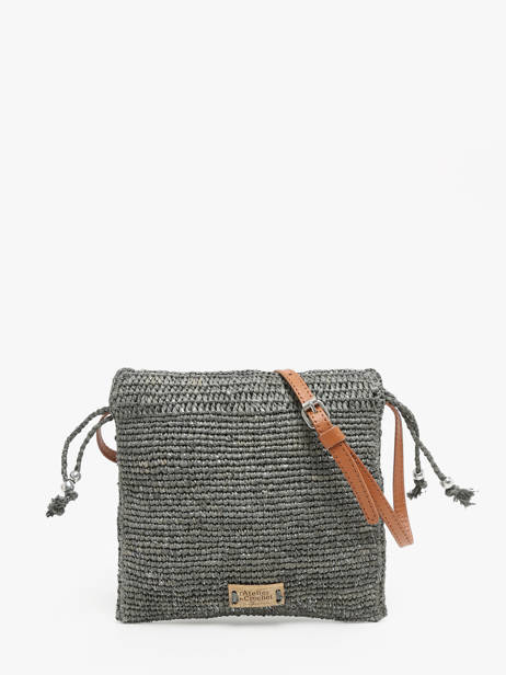 Sac Bandoulière L'atelier Du Crochet Raphia Le voyage en panier Gris l'atelier du crochet AM773