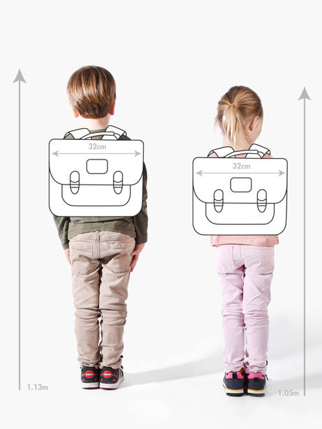 Cartable Fleurs Cuir Own stuff Violet preschool 14FLOW vue secondaire 1