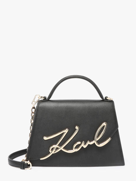 Shoulder Bag K Signature Leather Karl lagerfeld Black k signature A1W30036