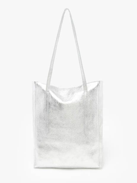 A4 Size Shoulder Bag Nine Leather Milano Silver nine NI24111 other view 4