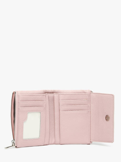 Coin Purse With Card Holder Miniprix Pink grained F5019 other view 1