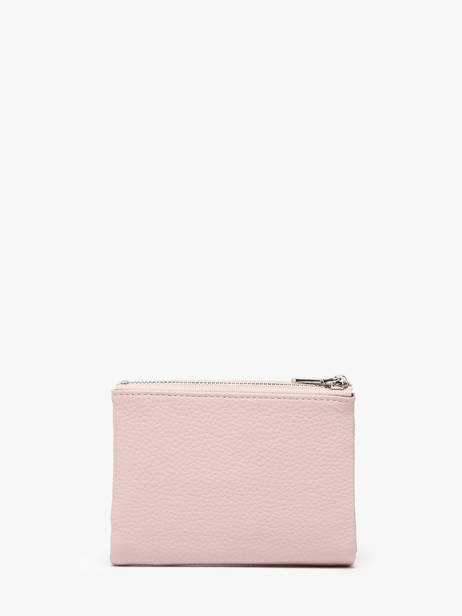 Coin Purse With Card Holder Miniprix Pink grained F5019 other view 2