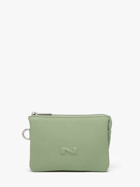2-compartment  Coin Purse Leather Nathan baume Green original n 302N