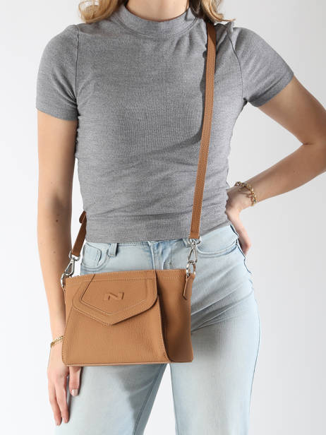 Sac Bandoulière Candy Cuir Nathan baume Marron candy 7 vue secondaire 1