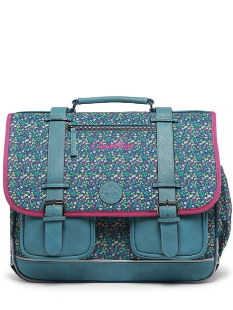 Wheeled Schoolbag 3 Compartments Cameleon Blue vintage fantasy PBVGCA41 other view 6