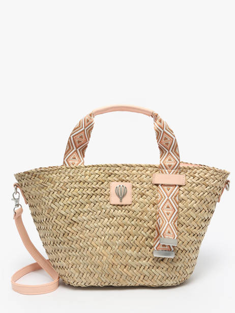 Cabas Estival Paille Le voyage en panier Orange estival PM848