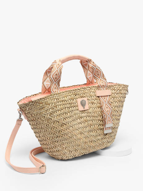 Cabas Estival Paille Le voyage en panier Orange estival PM848 vue secondaire 2