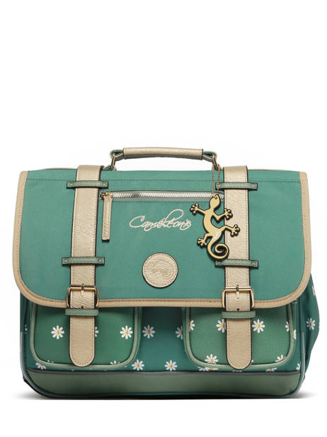 Cartable Enfant 2 Compartiments Cameleon Vert vintage fantasy CA38 vue secondaire 6