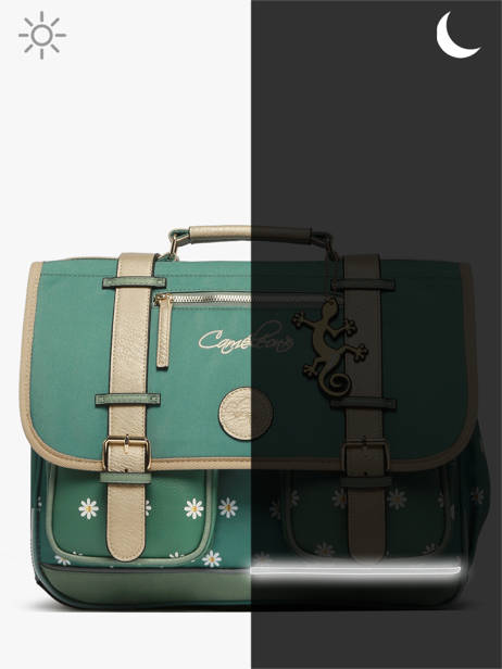 Cartable Enfant 2 Compartiments Cameleon Vert vintage fantasy CA38 vue secondaire 7