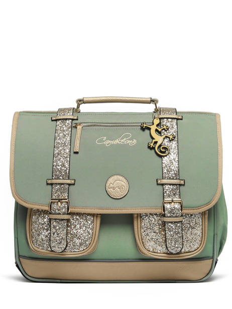 Cartable Enfant 3 Compartiments Cameleon Vert vintage fantasy CA41 vue secondaire 6
