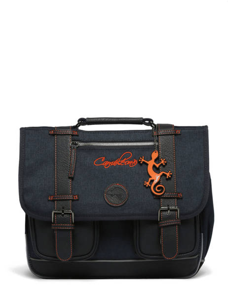 Cartable Enfant 2 Compartiments Cameleon Bleu vintage urban CA35 vue secondaire 6