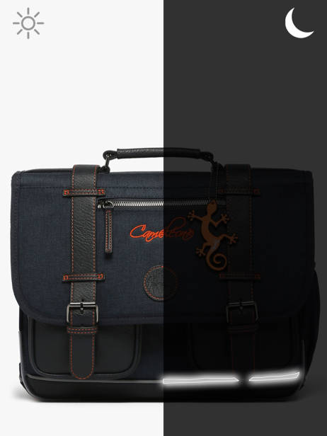 Cartable Enfant 2 Compartiments Cameleon Bleu vintage urban CA35 vue secondaire 7
