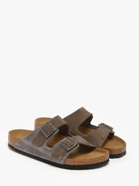 Mules Arizona Concrete Gray En Cuir Birkenstock Gris men 1029159 vue secondaire 1