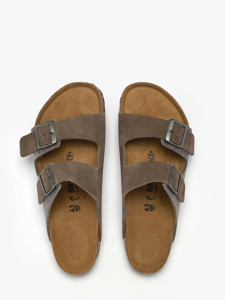 Mules Arizona Concrete Gray En Cuir Birkenstock Gris men 1029159 vue secondaire 3