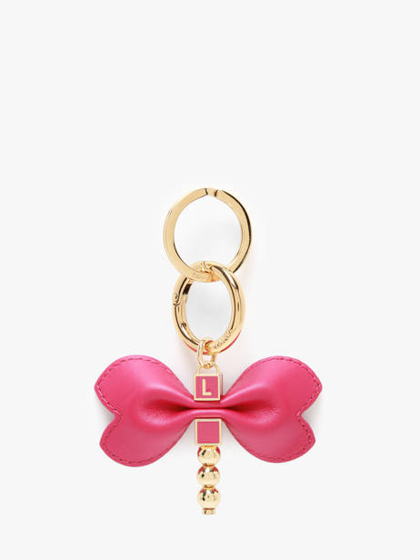 Porte-clefs Libellule Cuir Et Métal Lancel Rose charms A13868
