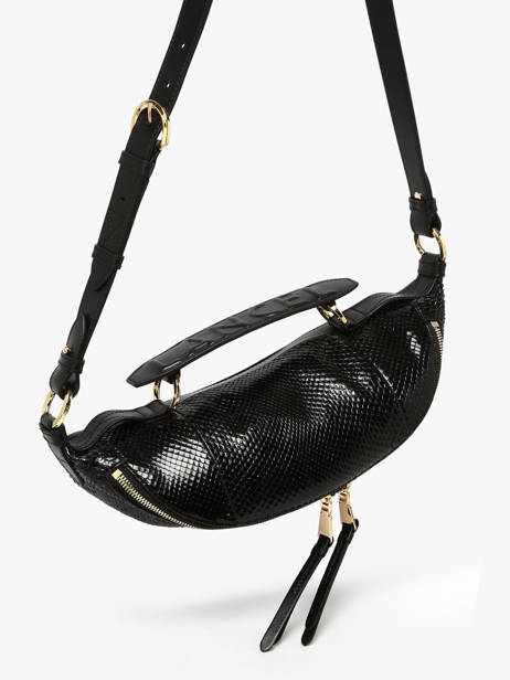 Sac Bandoulière Origami Python Cuir Lancel Noir origami A13260 vue secondaire 2
