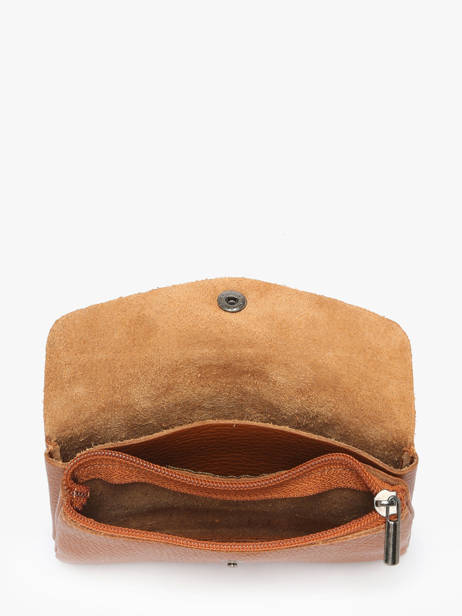 Porte-monnaie Cuir Milano Orange caviar CA23113 vue secondaire 1