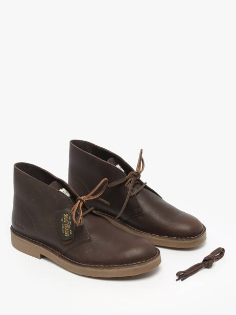 Bottines Desert En Cuir Clarks Marron men 26183363 vue secondaire 2