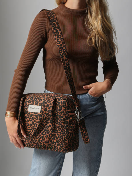 Sac à Main Mini Darcy Coton Recyclé Rivedroite Marron wild tribe MDARCWIL vue secondaire 1