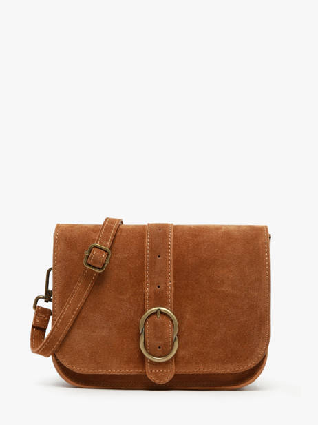 Sac Bandoulière Velvet Cuir Milano Marron velvet VE25063