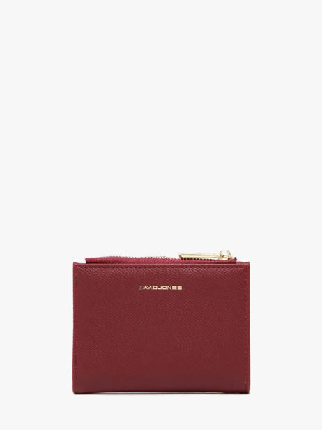 Porte-monnaie Porte-cartes David jones Rouge saffiano P163 vue secondaire 3