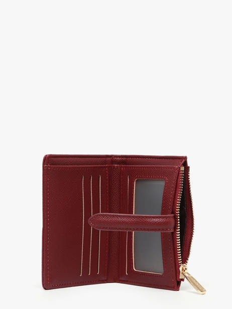Porte-monnaie Porte-cartes David jones Rouge saffiano P163 vue secondaire 1
