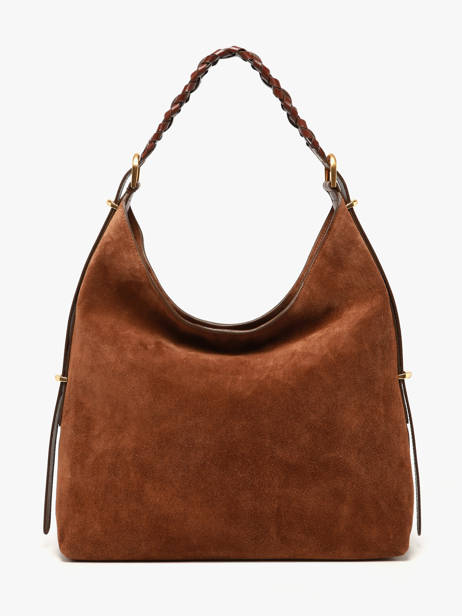 Grand Sac Hobo Jess En Cuir Velours Vanessa bruno Marron jess 29V40917 vue secondaire 4