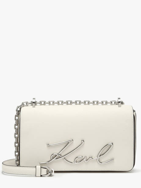 Sac Bandoulière K Signature Cuir Karl lagerfeld Blanc k signature B1W30046