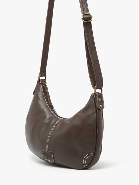 Sac Bandoulière Seam Cuir Basilic pepper Marron seam BSEA03 vue secondaire 2