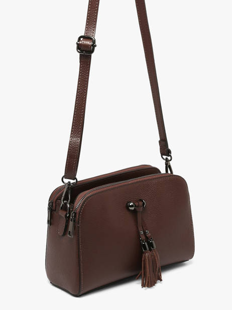 Sac Bandouliere Caviar Cuir Milano Marron caviar CA21101 vue secondaire 2
