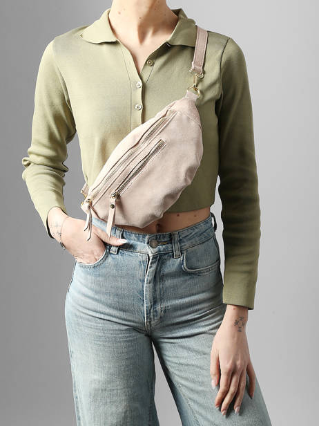 Sac Banane Cuir Milano Rose velvet VE24119O vue secondaire 1