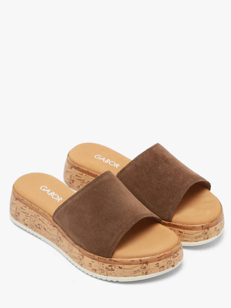 Mules En Cuir Gabor Marron women 41 vue secondaire 1