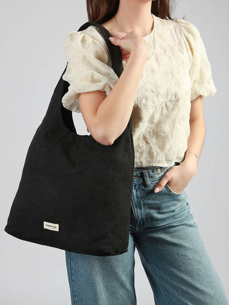 Le Sac Hobo Richelieu Coton Recyclé Rivedroite Noir timeless RICHETIM vue secondaire 1