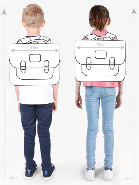 Cartable 3 Compartiments Cameleon Bleu vintage urban PBVBCA41 vue secondaire 1