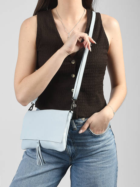 Sac Bandoulière Caviar Cuir Milano Bleu caviar CA22112 vue secondaire 1