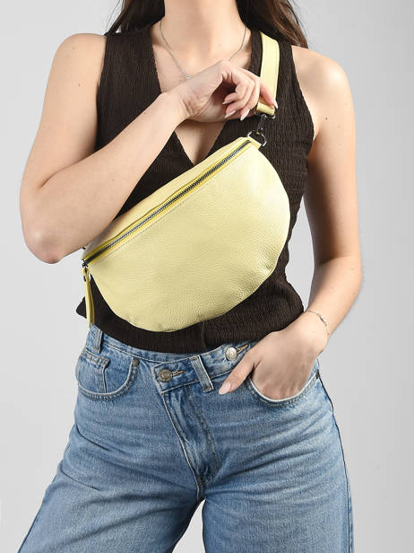 Sac Banane Caviar Cuir Milano Jaune caviar CA21123 vue secondaire 1