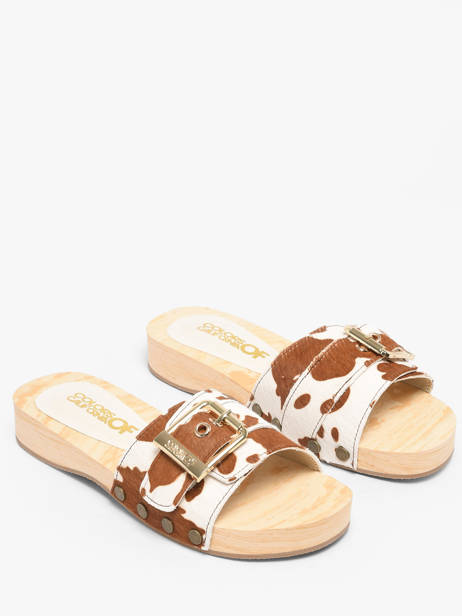 Mules En Cuir Colors of california Marron accessoires HCBAYL06 vue secondaire 1