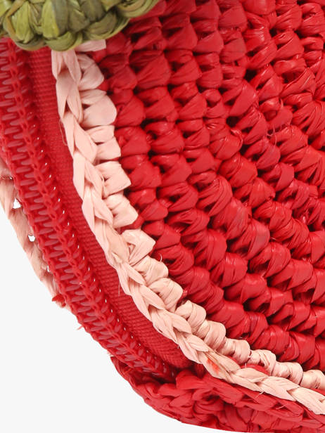Raffia Bag Charm Summer Fruit Le voyage en panier Red l'atelier du crochet AM830 other view 1