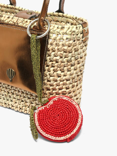 Raffia Bag Charm Summer Fruit Le voyage en panier Red l'atelier du crochet AM830 other view 2