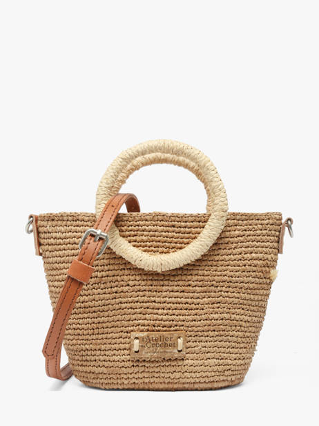 Sac Porté Main L'atelier Du Crochet Raphia Le voyage en panier Beige l'atelier du crochet AM831