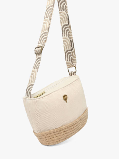 Sac Bandoulière Tissee Polyester Le voyage en panier Beige tissee PM924 vue secondaire 2