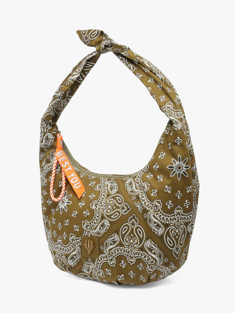 Sac Porté épaule Bandana Coton Le voyage en panier Vert bandana PM970 vue secondaire 2