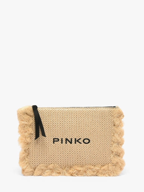 Sac De Soirée Logo Raphia Pinko Beige logo shopper 6718A39Y