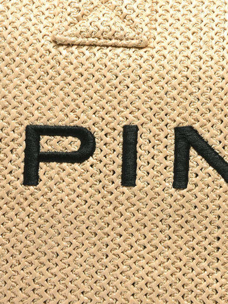 Sac Porté Main Logo Shopper Raphia Pinko Beige logo shopper 6673A39Y vue secondaire 2