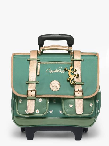 Cartable à Roulettes 2 Compartiments Cameleon Vert vintage fantasy PBVGCR38