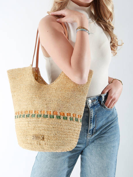 Sac Porté épaule L'atelier Du Crochet Raphia Le voyage en panier Beige l'atelier du crochet AM804 vue secondaire 1