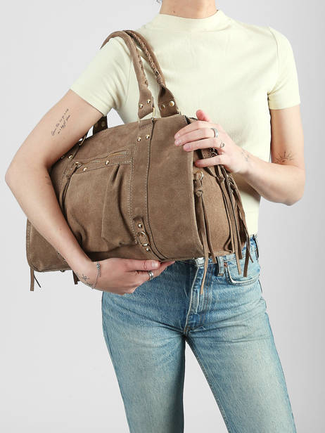 Sac Porté épaule A4 Velvet Milano Marron velvet VE24095O vue secondaire 1